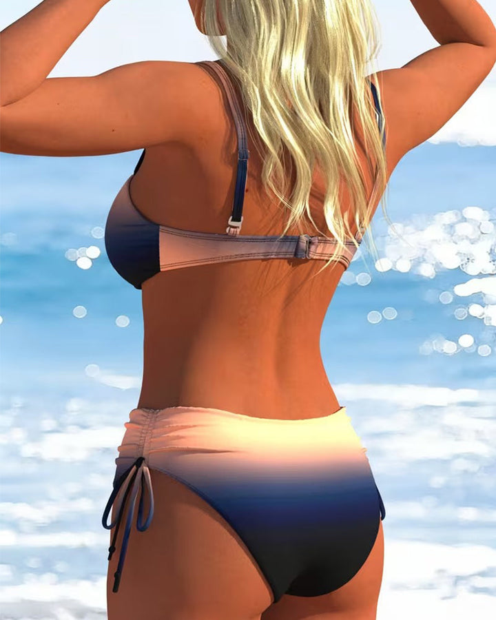 Prisca | Bikini med Färgövergångsmönster och Snöre