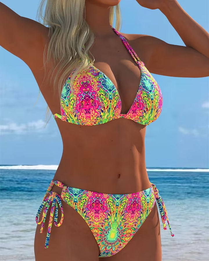 RIta | Bikini Färgglad Haltertryck