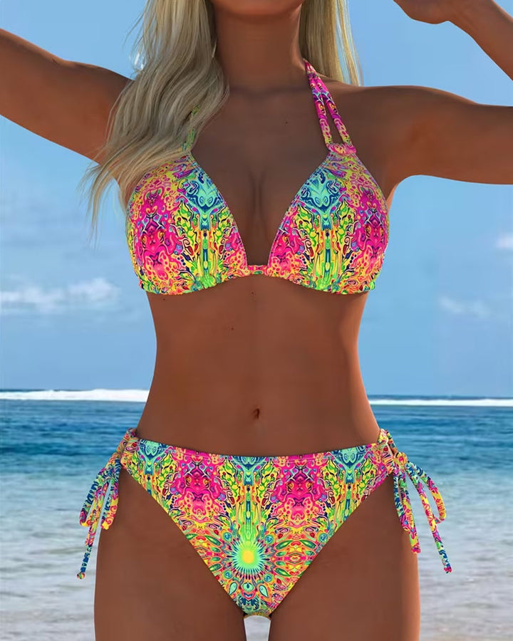 RIta | Bikini Färgglad Haltertryck