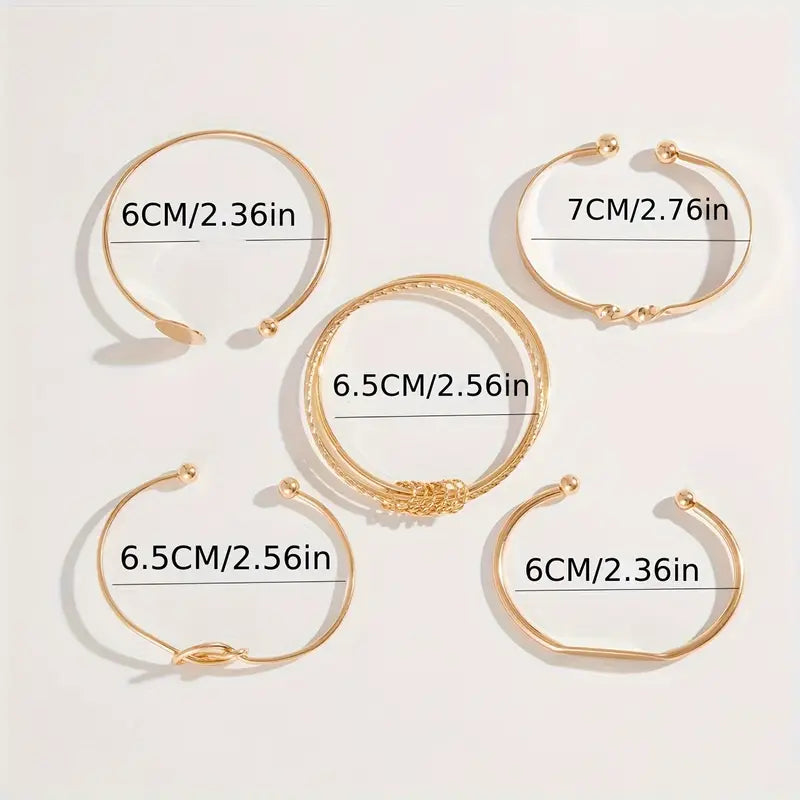 Knuten Elegans Armband Set | Guld