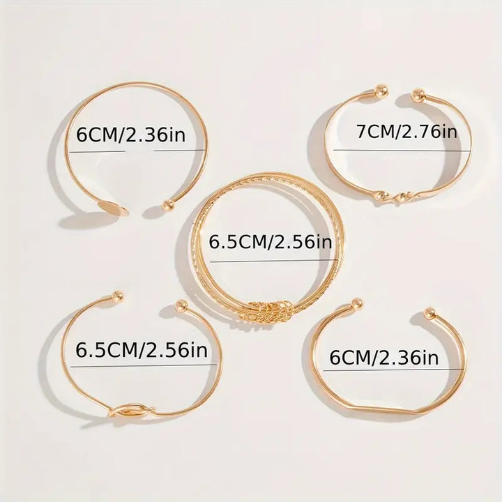 Knuten Elegans Armband Set | Guld
