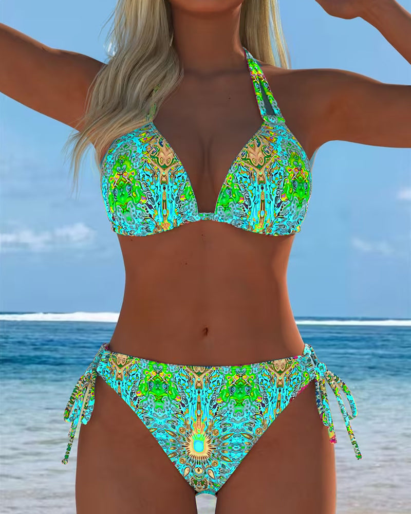 RIta | Bikini Färgglad Haltertryck