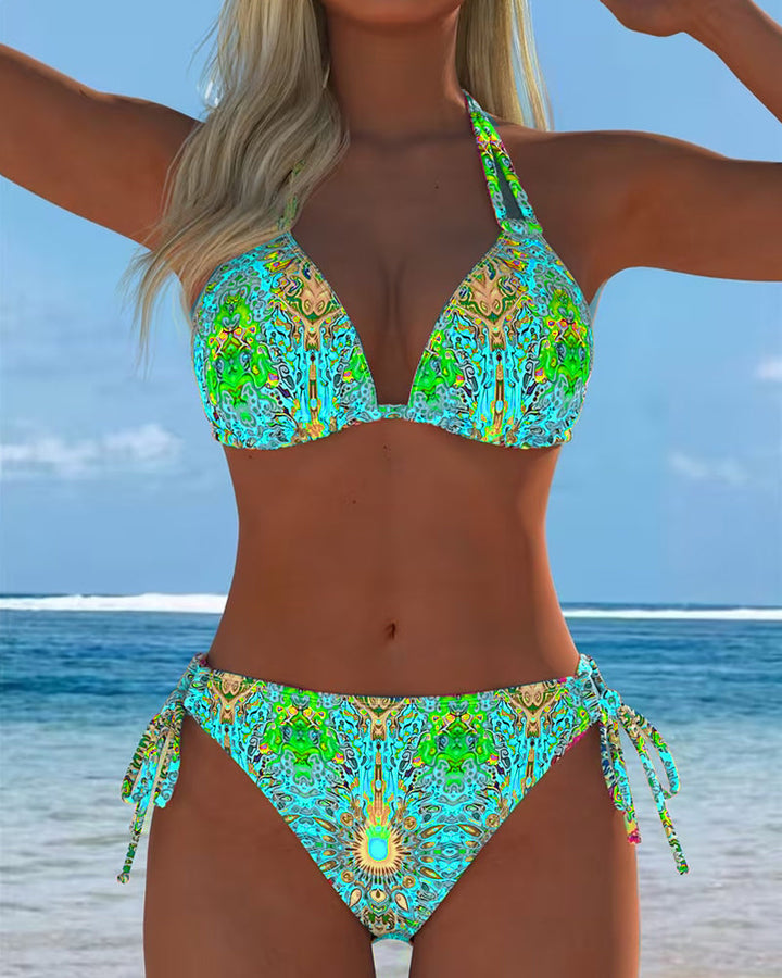 RIta | Bikini Färgglad Haltertryck