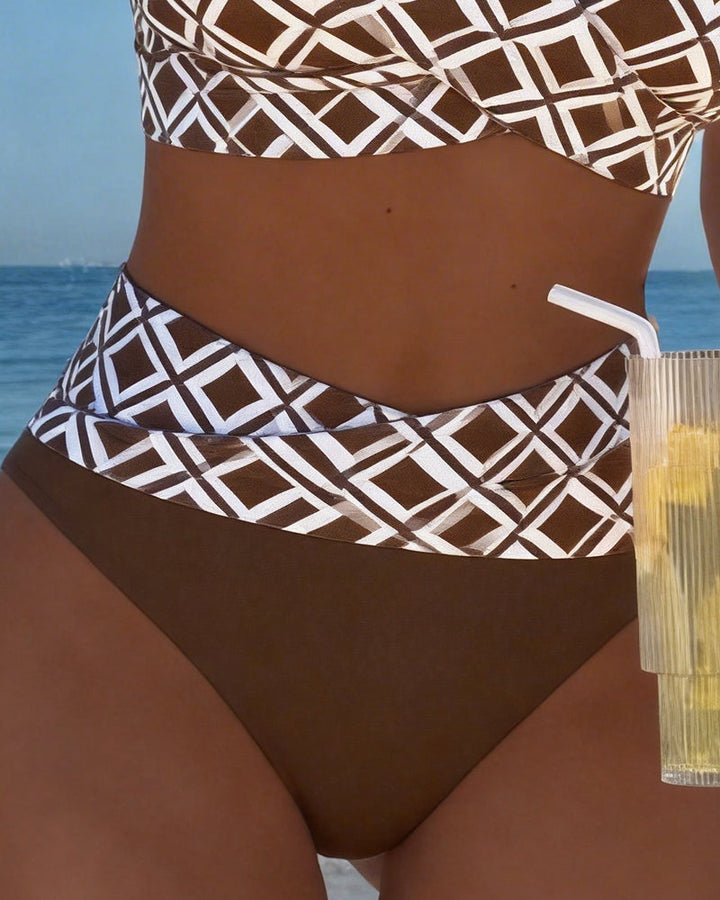 Yonna | Tvådelad Bikini Med Bh-Snitt Och Diamantmönster