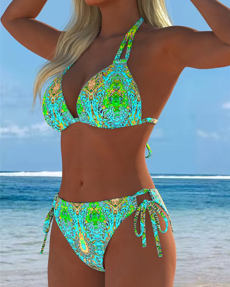 RIta | Bikini Färgglad Haltertryck